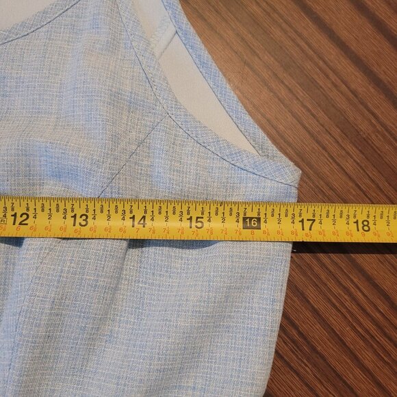 NWT Womens Midi Dress Strappy Button Up Round Neck Chambray Blue Size Small - Picture 9 of 10